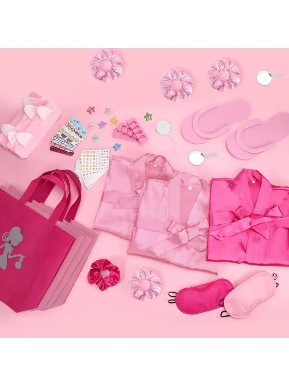 122 Pcs Hot Pink Spa Party Kit for Girls - Slumber Party Favors & Activities